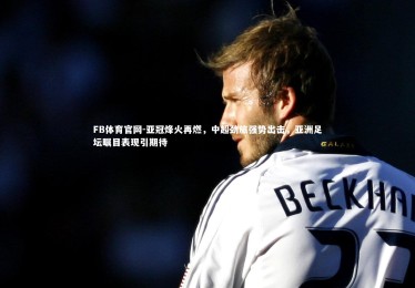 FB体育官网-亚冠烽火再燃，中超劲旅强势出击，亚洲足坛瞩目表现引期待